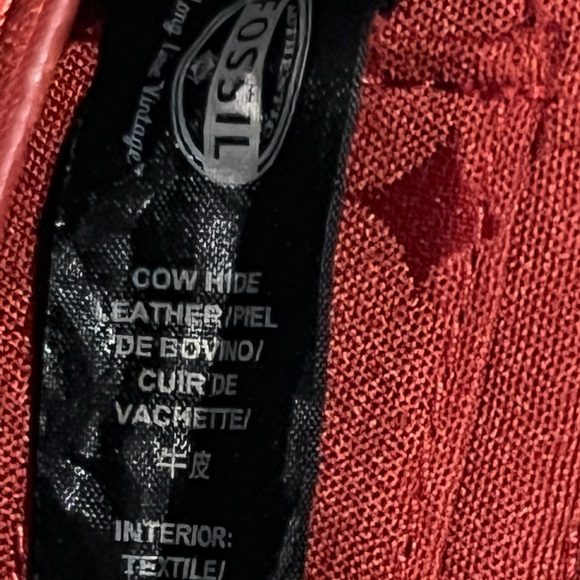 FOSSIL Multi Zip Around Embossed Leather Wristlet Wallet Red/Pink - Picture 12 of 13